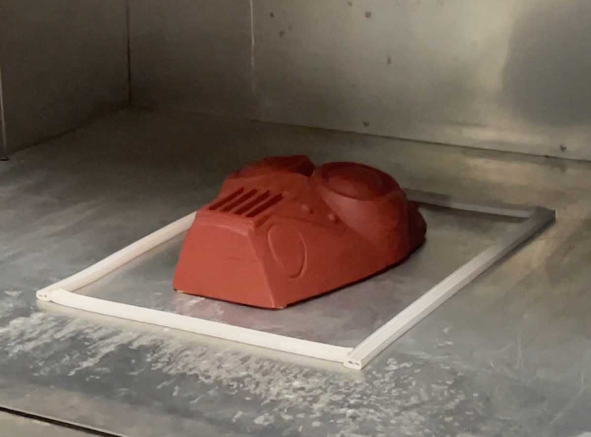 mask tombstone inserted into vacuum former