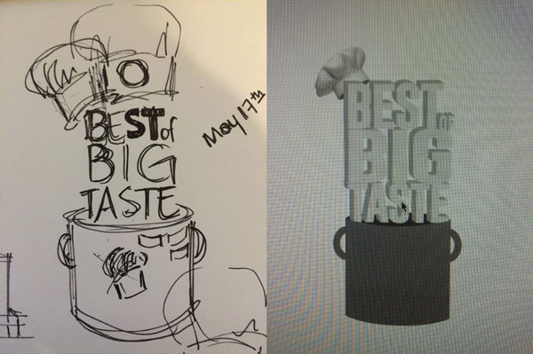 Initial trophy design sketches