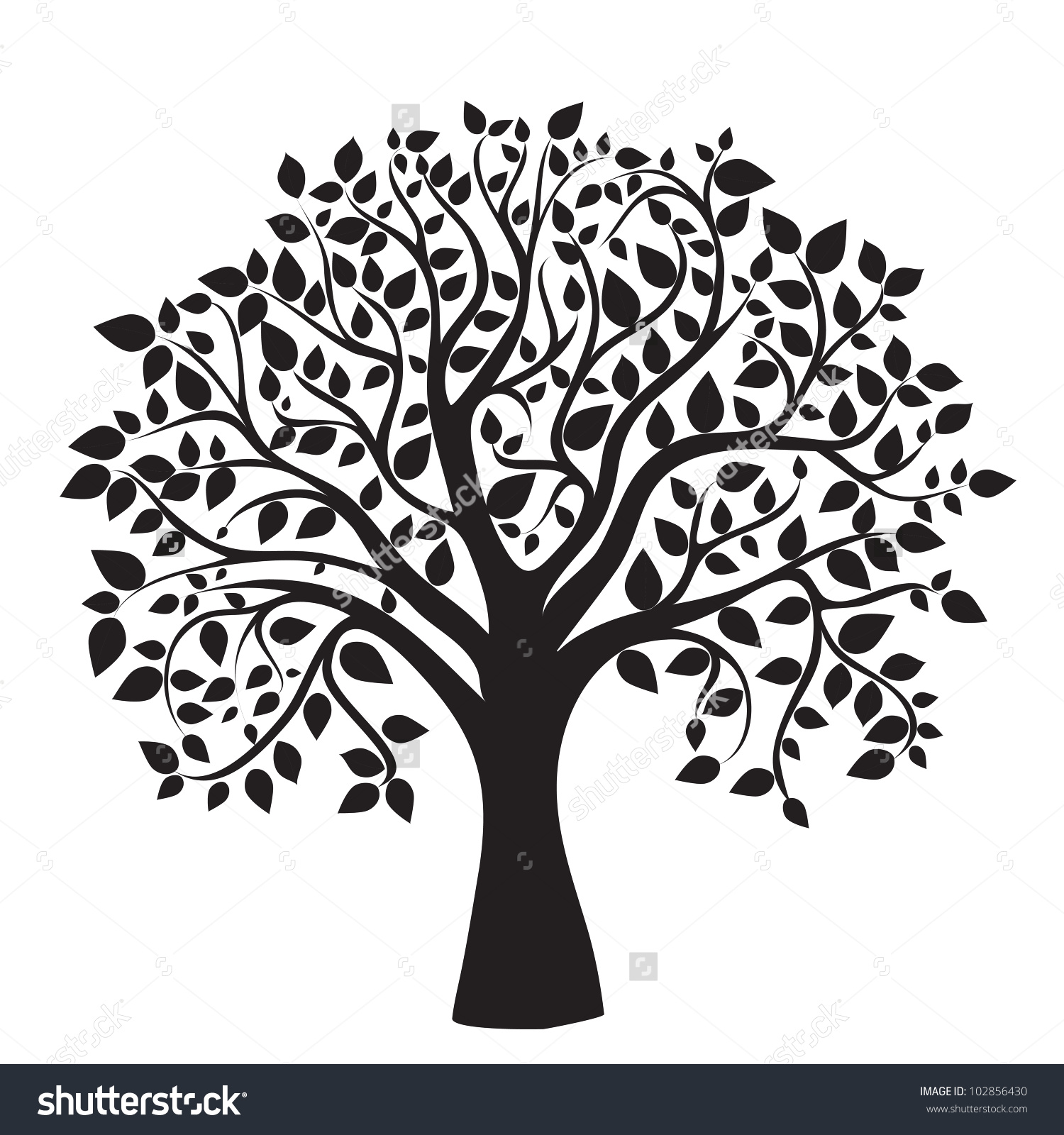 tree template black and white stock vector black tree silhouette isolated on white tree template black and white stock vector black tree silhouette isolated on white