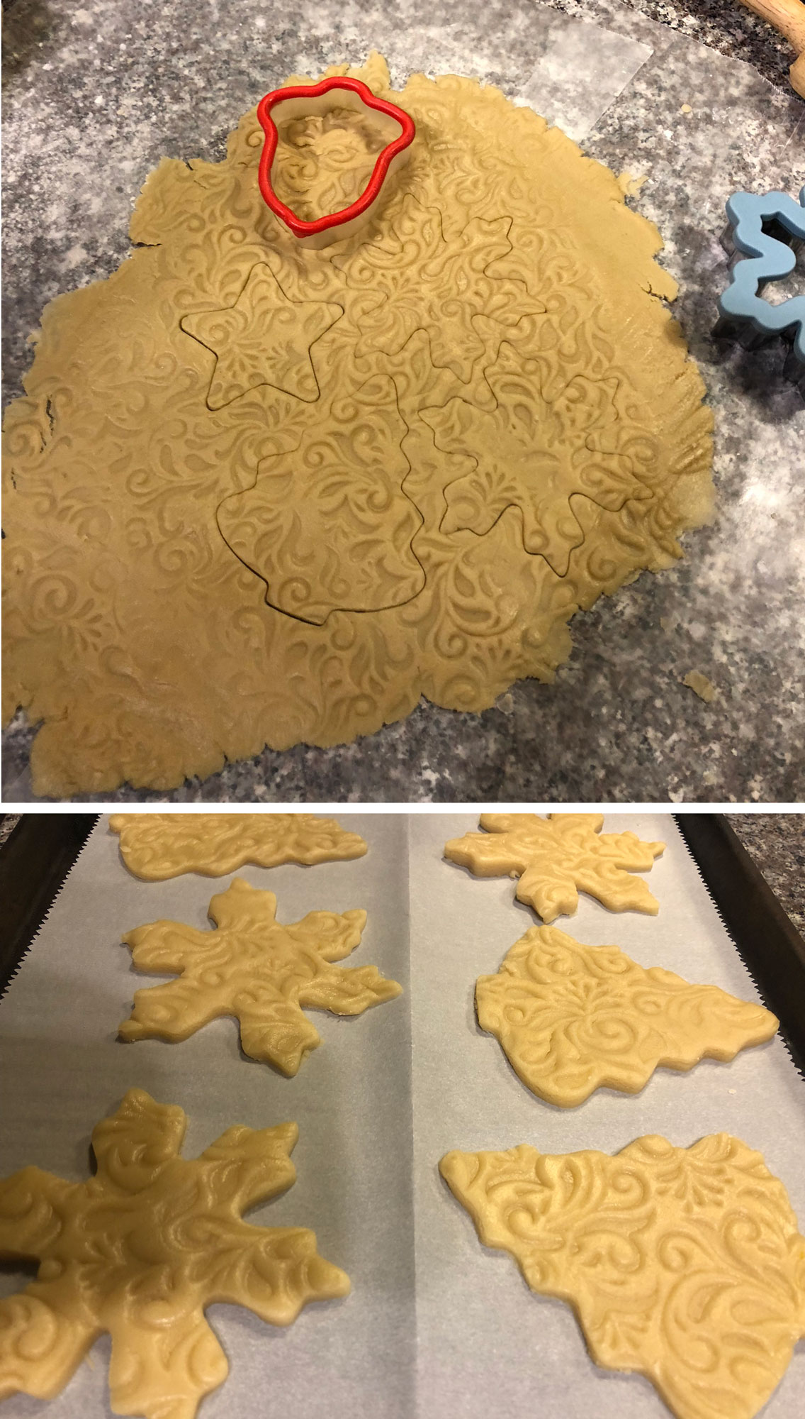 embossed cookie cutouts